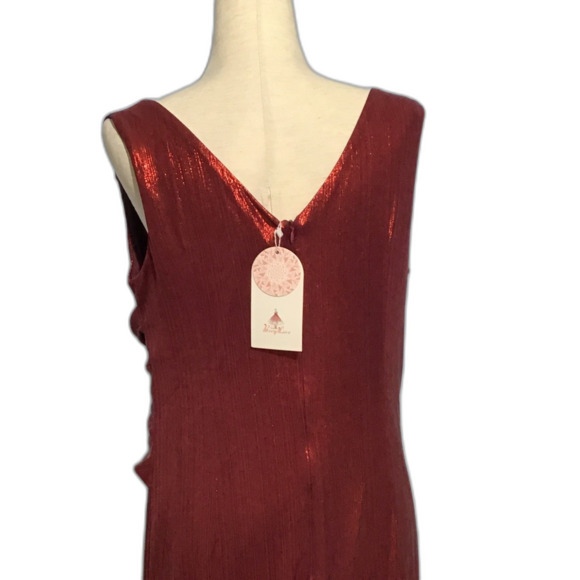 BeryLove XL Red Glitter Evening Midi Dress - Picture 8 of 12